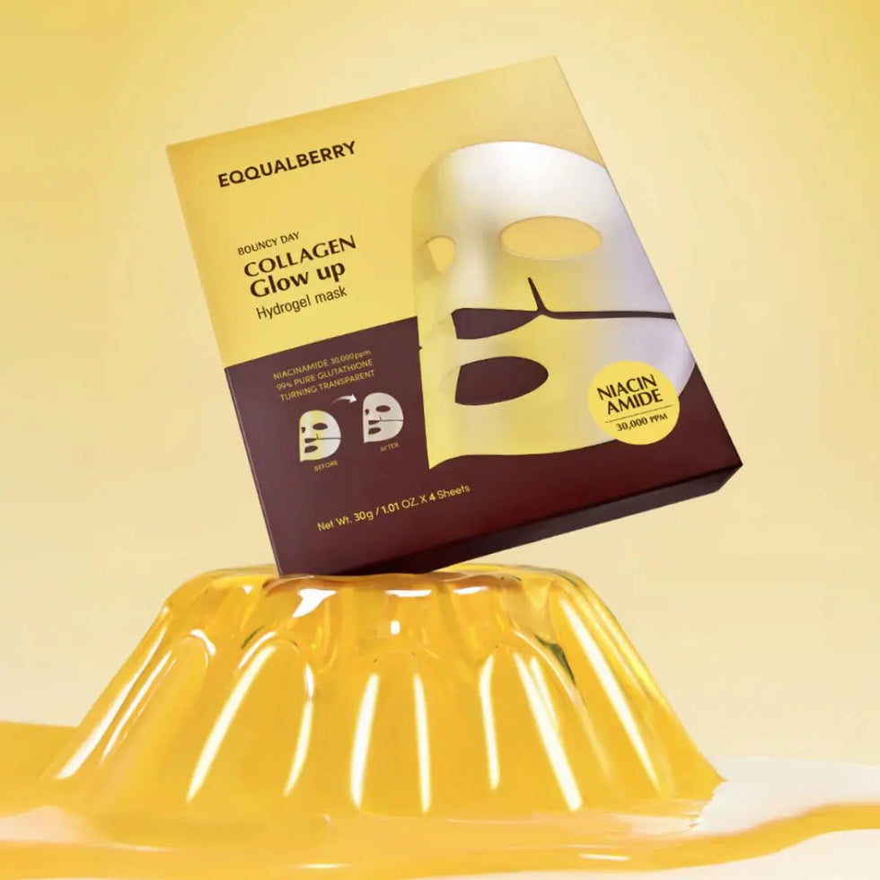 EQQUALBERRY Collagen Glow Up Hydrogel Mask – 4 pièces
