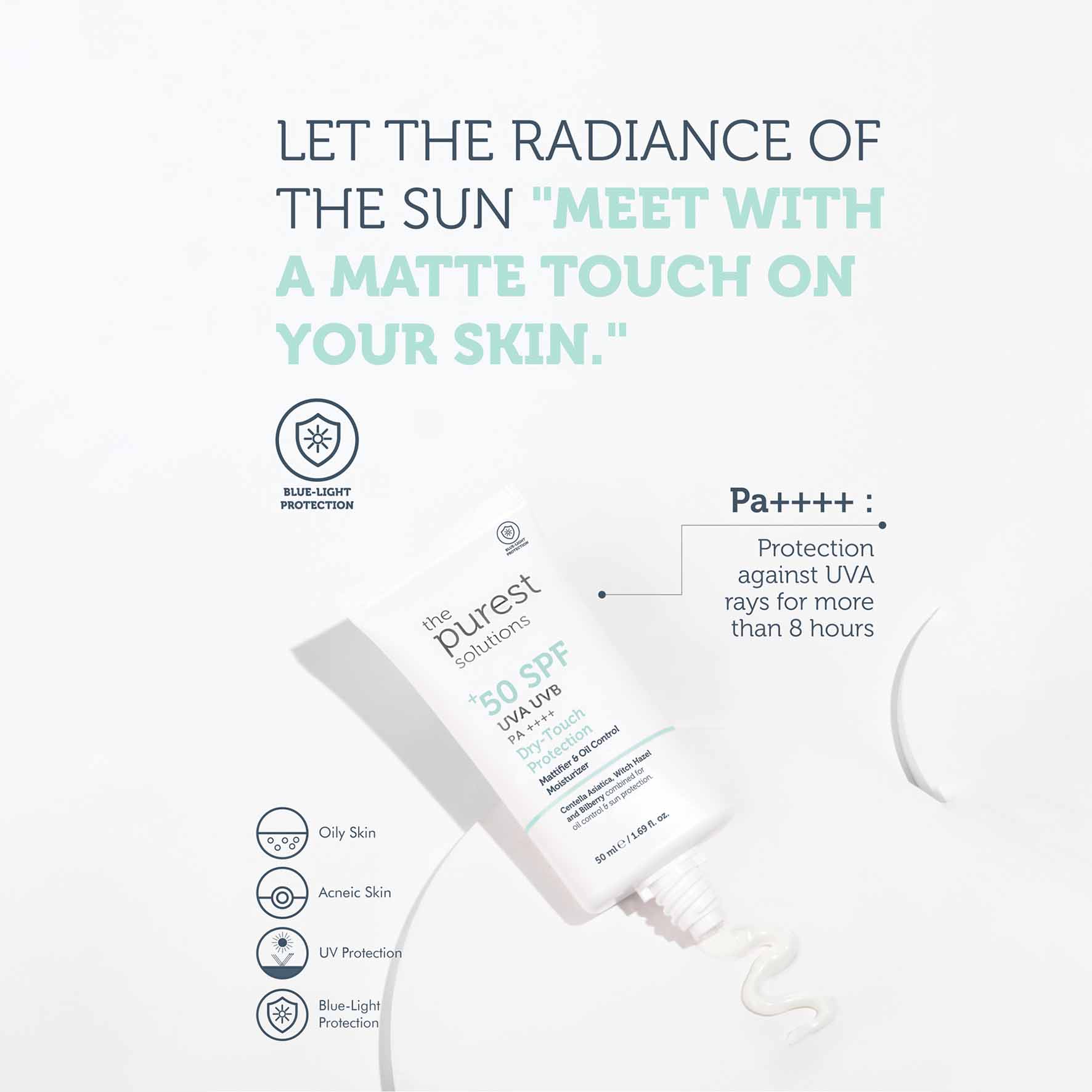 The Purest Solutions Dry-Touch Protection Mattifier & Oil Control Moisturizer for Oily Skin 50+ SPF 50 ML