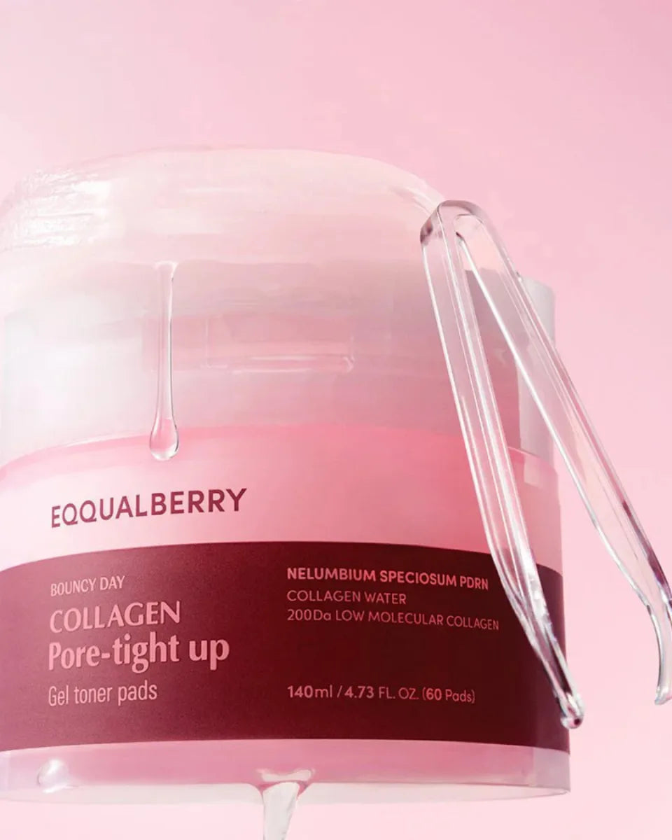 EQQUALBERRY Collagen Pore-Tight Up Gel Toner Pads – 140 ml (60 pads)