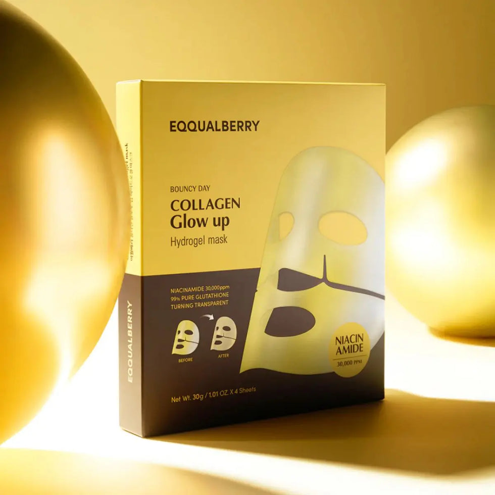 EQQUALBERRY Collagen Glow Up Hydrogel Mask – 4 pièces
