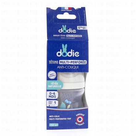 DODIE BIBERON MULTI PERFORATIONS 150ML 0+ M TÉT BIOMIMETISME D1