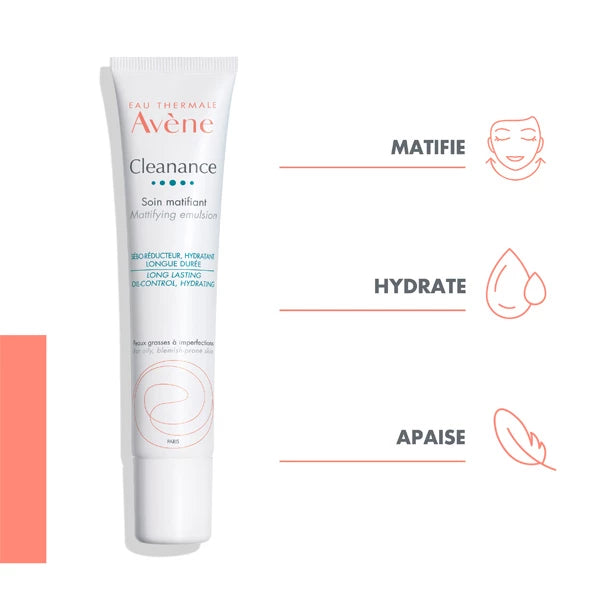 AVÈNE CLEANANCE SOIN MATIFIANT 40ML – PEAUX GRASSES ET BRILLANTES À IMPERFECTIONS