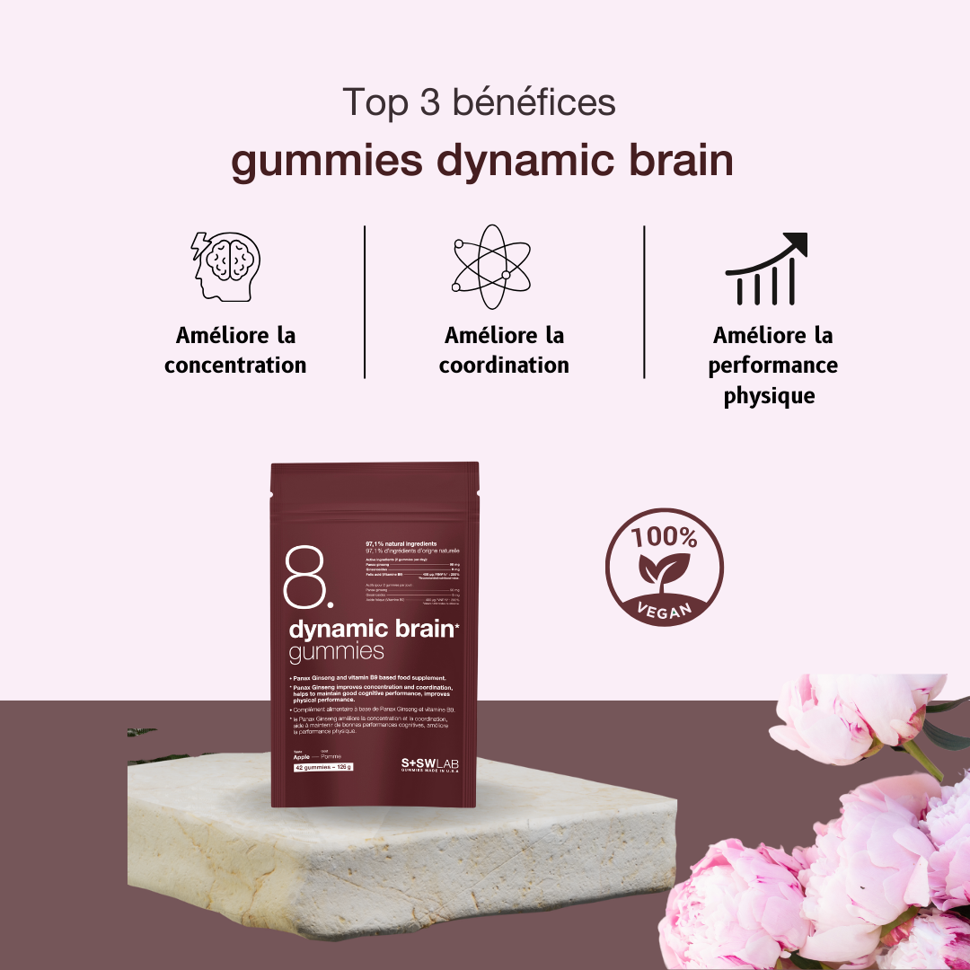 SSWLAB 8 DYNAMIC BRAIN GUMMIES - 42 Gummies Goût Pomme