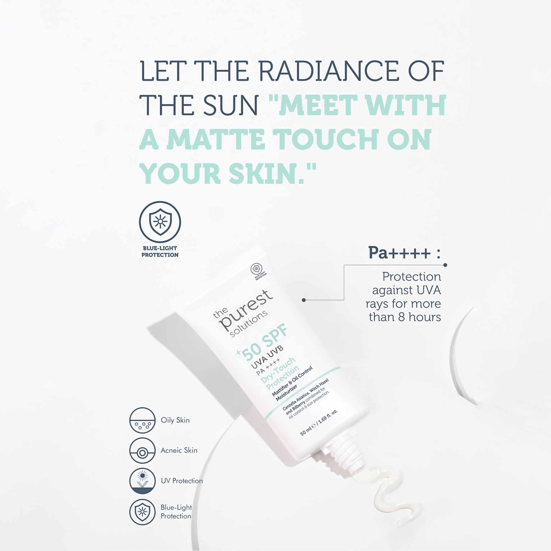 The Purest Solutions Dry-Touch Protection Mattifier & Oil Control Moisturizer for Oily Skin 50+ SPF 50 ML