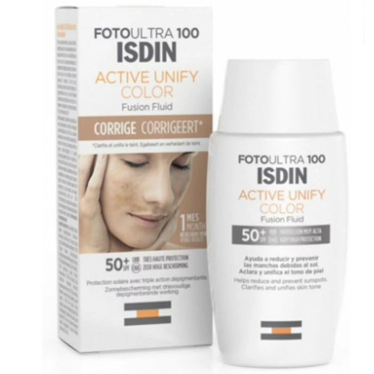 ISDIN FOTOULTRA 100 ACTIVE UNIFY COLOR FUSION FLUID CORRIGE CORRIGEERT SPF 50+ – 50 ML