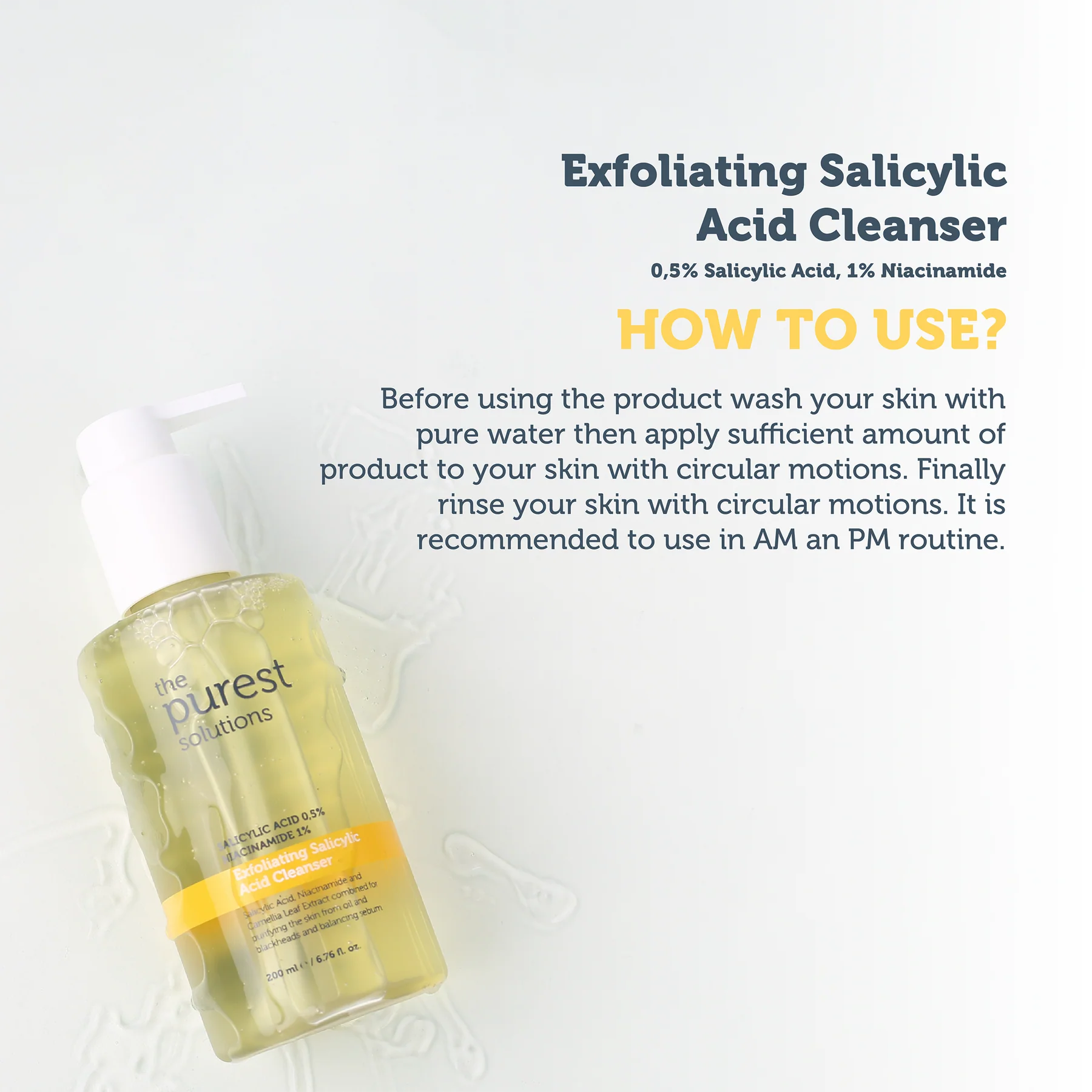 The Purest Solutions Exfoliating Salicylic Acid Cleanser 0,5% Salicylic Acid, 1% Niacinamide 200ML