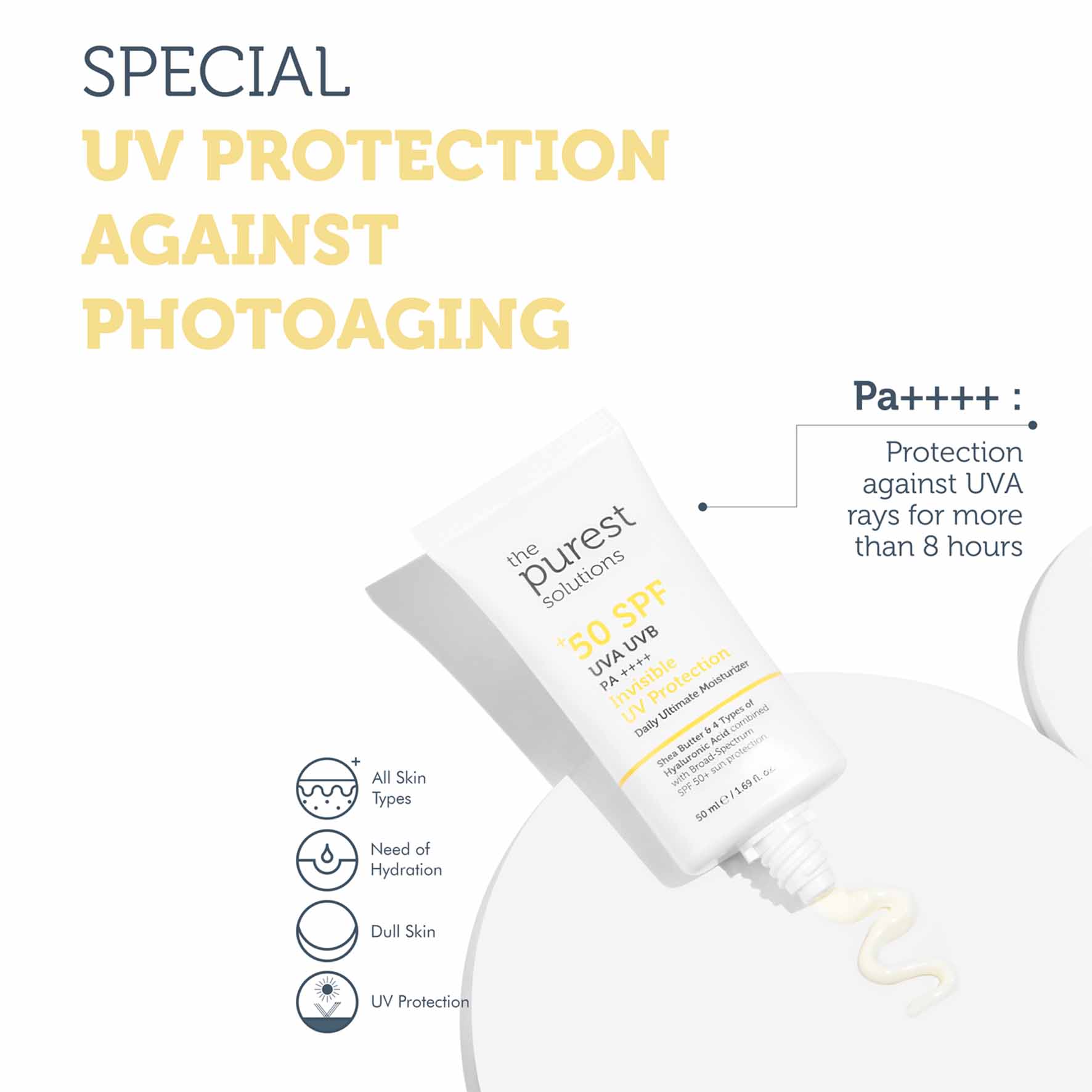 The Purest Solutions Invisible UV Protection Daily Intensive Moisturizer 50+ SPF 50 ML