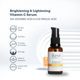 The Purest Solutions Brightening & Lightening  Vitamin C Serum 10% Ascorbic acid & Ferulic Acid 0,5% 30 ML