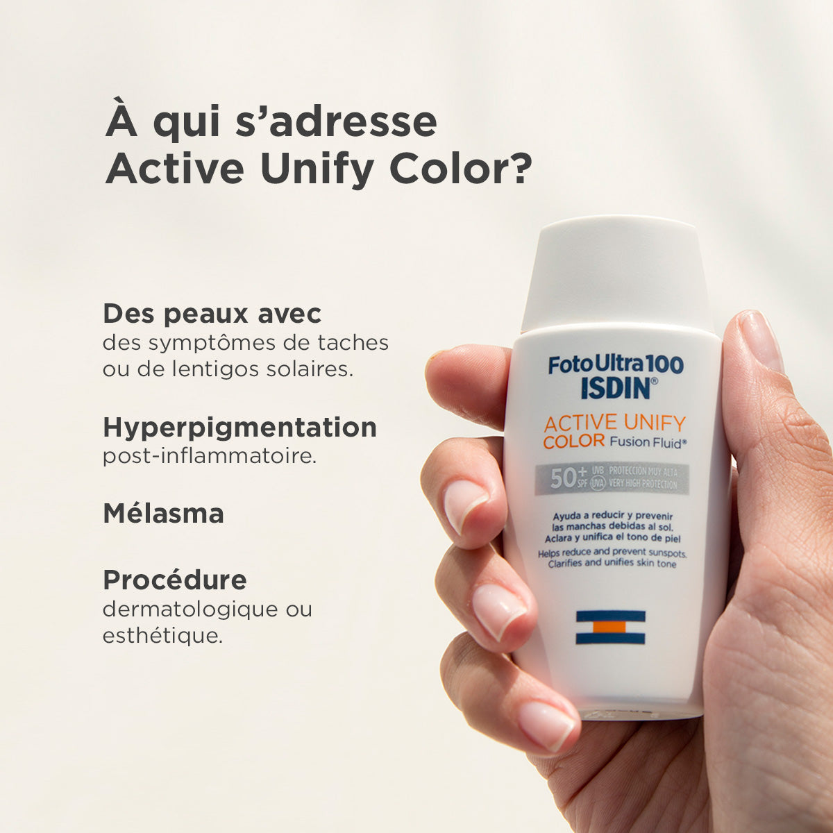 ISDIN FOTOULTRA 100 ACTIVE UNIFY COLOR FUSION FLUID CORRIGE SPF 50+ – 50 ML