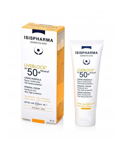 ISISPHARMA UVEBLOCK CRÈME SOLAIRE MINÉRALE INVISIBLE SPF 50 – 40ML