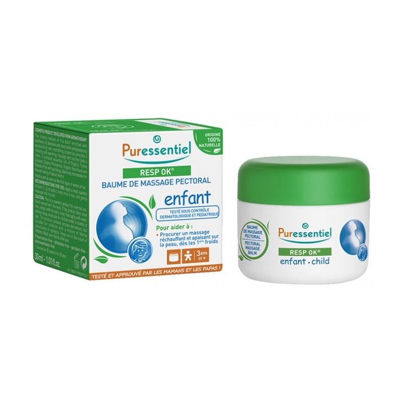 PURESSENTIEL RESPIR BAUME DE MASSAGE PECTORAL ENFANT POT 60ML