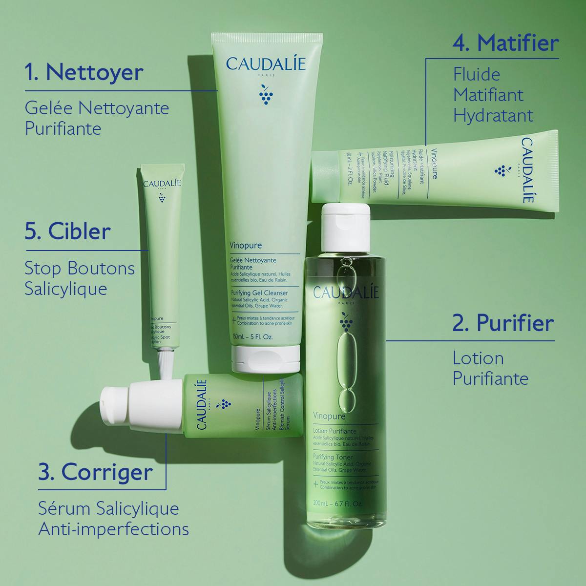 Caudalie Vinopure Fluide Matifiant Hydratant 60 ml