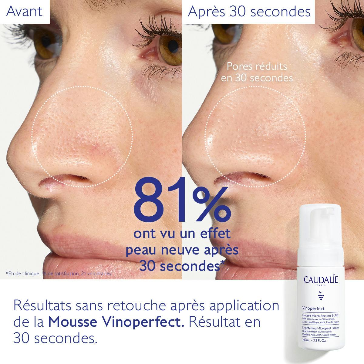 Caudalie Vinoperfect Mousse Micro-Peel Éclat Éclaircissant 100ml