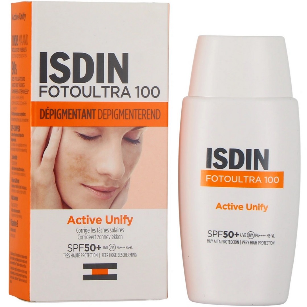ISDIN FOTOULTRA 100 ACTIVE UNIFY DÉPIGMENTANT ÉCRAN SPF 50+ – 50 ML