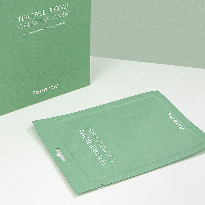 Farmstay Tea Tree Biome Calming Mask Pack 25 ml – pack de 10 masques