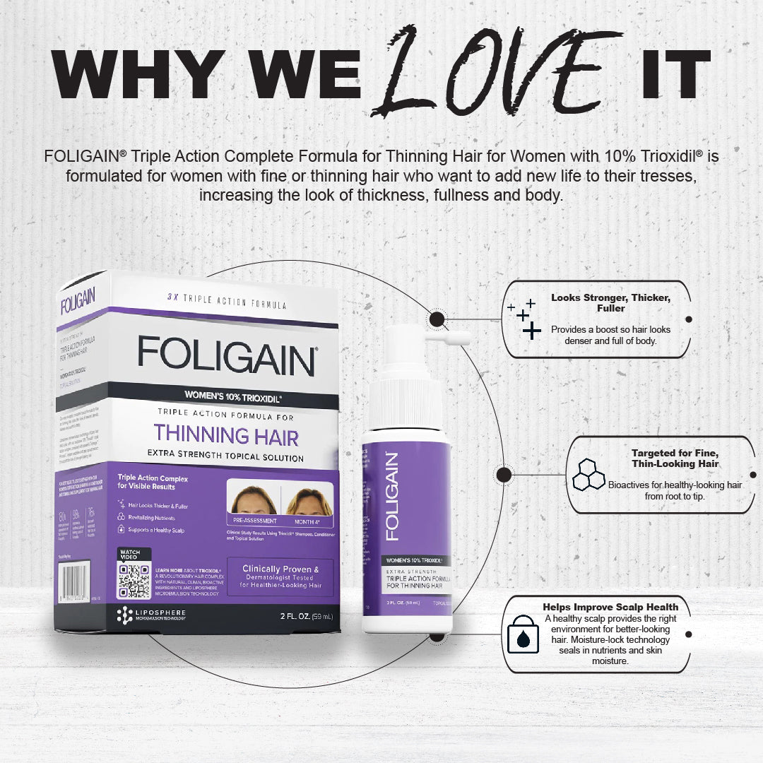 FOLIGAIN Triple Action Lotion Trioxidil 10% Femme