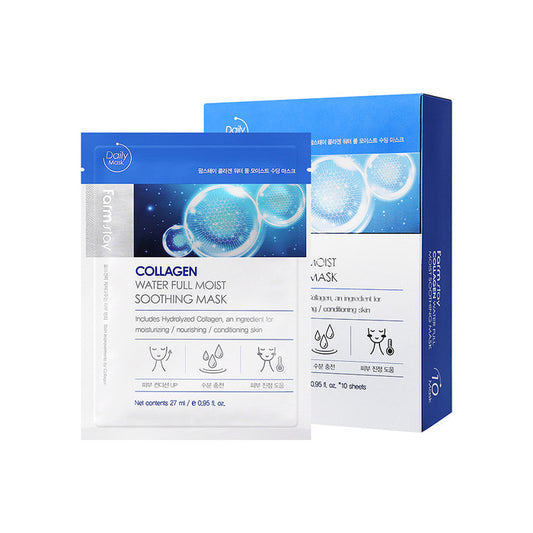 Farmstay Collagen Water Full Moist Soothing Mask 27 ml – Set de 10 masques
