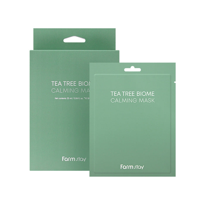 Farmstay Tea Tree Biome Calming Mask Pack 25 ml – pack de 10 masques