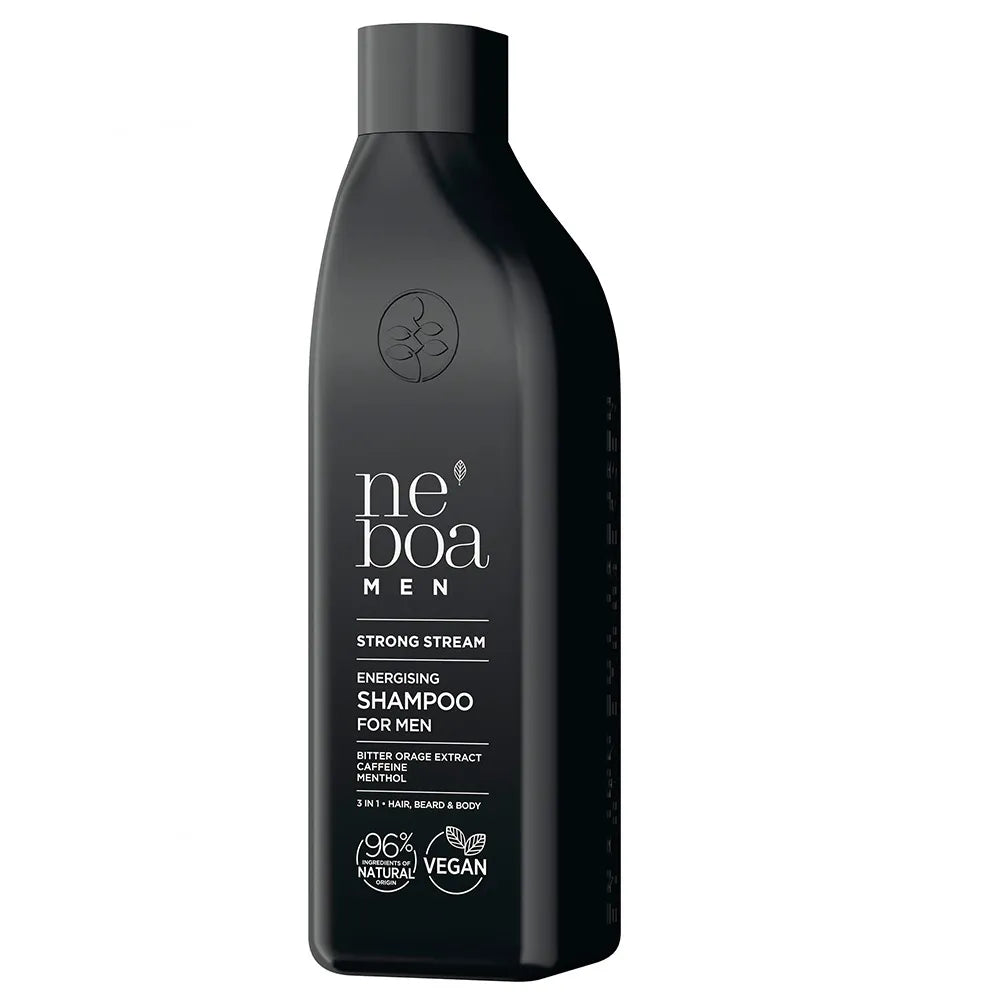 NEBOA Men Strong Stream – Shampooing Énergisant 3‑en‑1 pour Hommes – 300 ml
