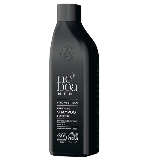 NEBOA Men Strong Stream – Shampooing Énergisant 3‑en‑1 pour Hommes – 300 ml