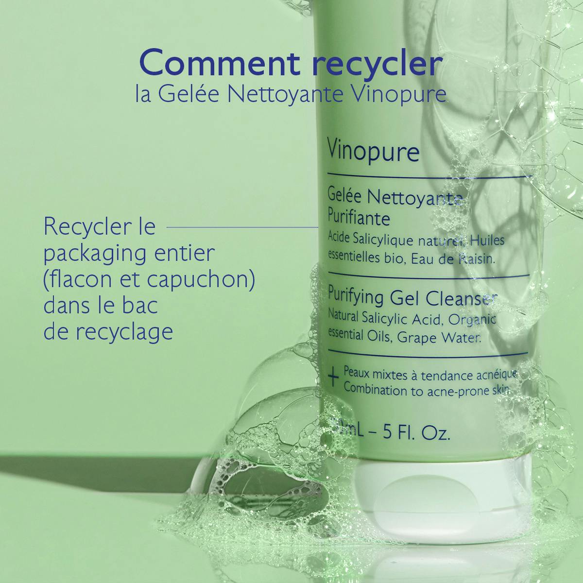 Caudalie Vinopure Gelée Nettoyante Purifiante 75 ml