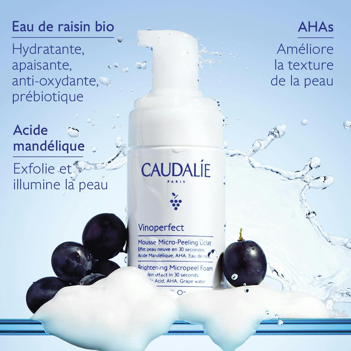 Caudalie Vinoperfect Mousse Micro-Peel Éclat Éclaircissant 100ml