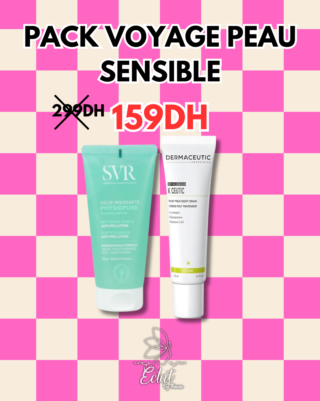 Pack Voyage Peau Sensible – Nettoyer & protéger en douceur